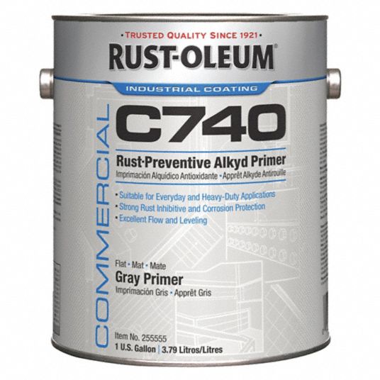 RUSTOLEUM Primer Gray, 1 gal Size, 300 to 550 sq ft/gal Coverage