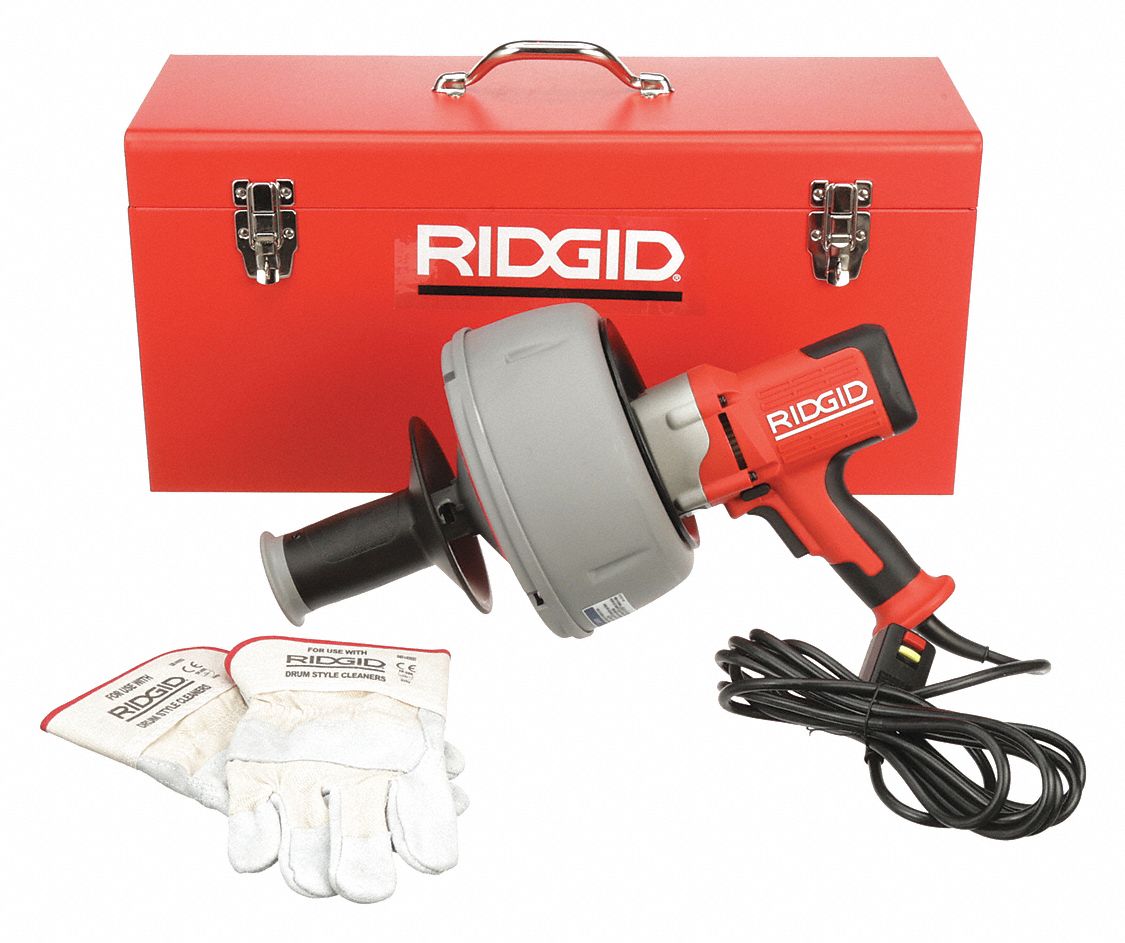 RIDGID DRAIN CLEANER, CORDED, 120V, 60HZ, 600 RPM, 5/16 IN X 25 FT