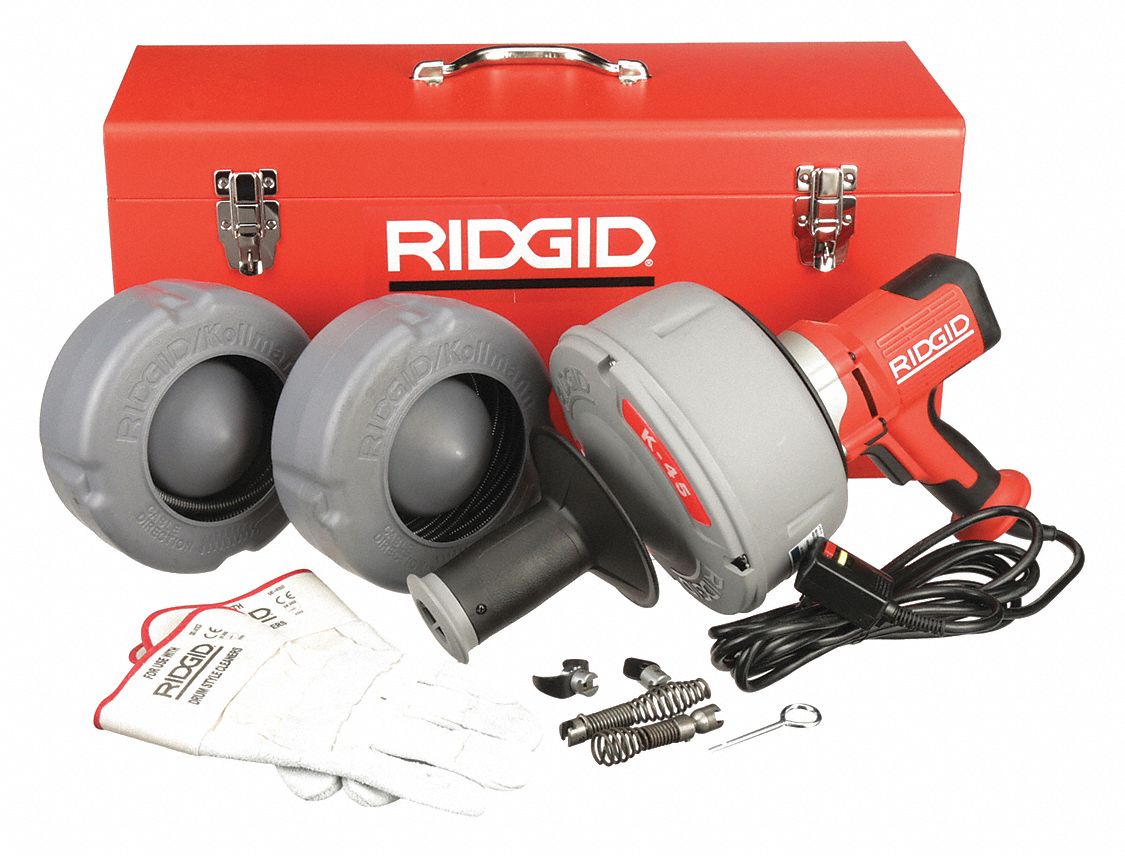 RIDGID, Corded, K45, Drain Cleaning Gun Kit 6DNX9K457 Grainger
