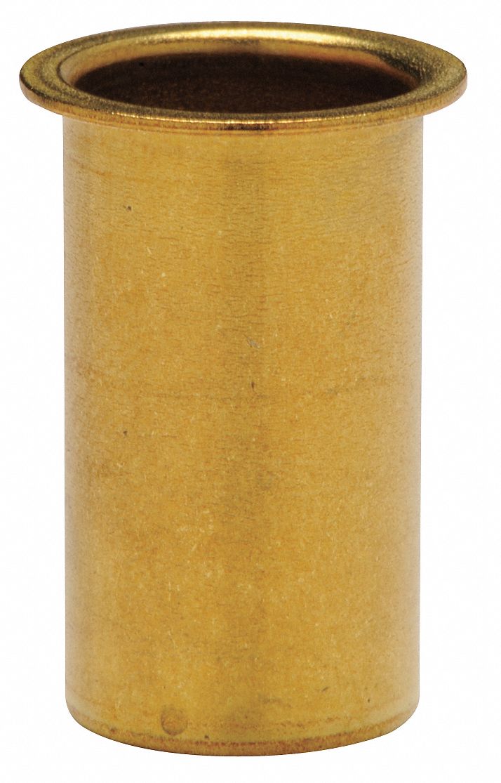 Tube Insert: 3/4 in OD Fitting Size, Compression, Brass, 1 1/32 in Overall Lg, 50 PK
