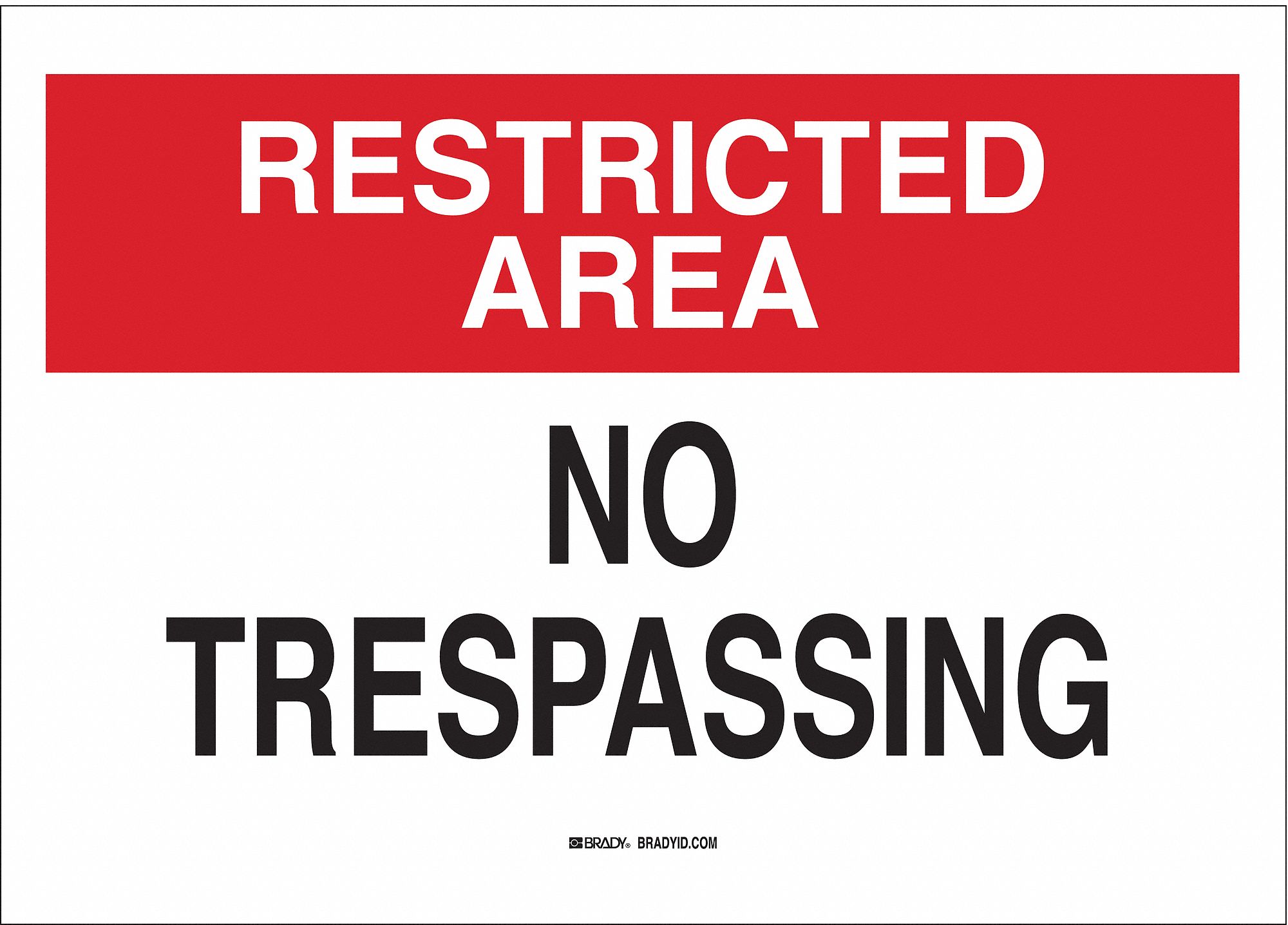 Admittance Sign, 10 x 14In, BK and R/WHT