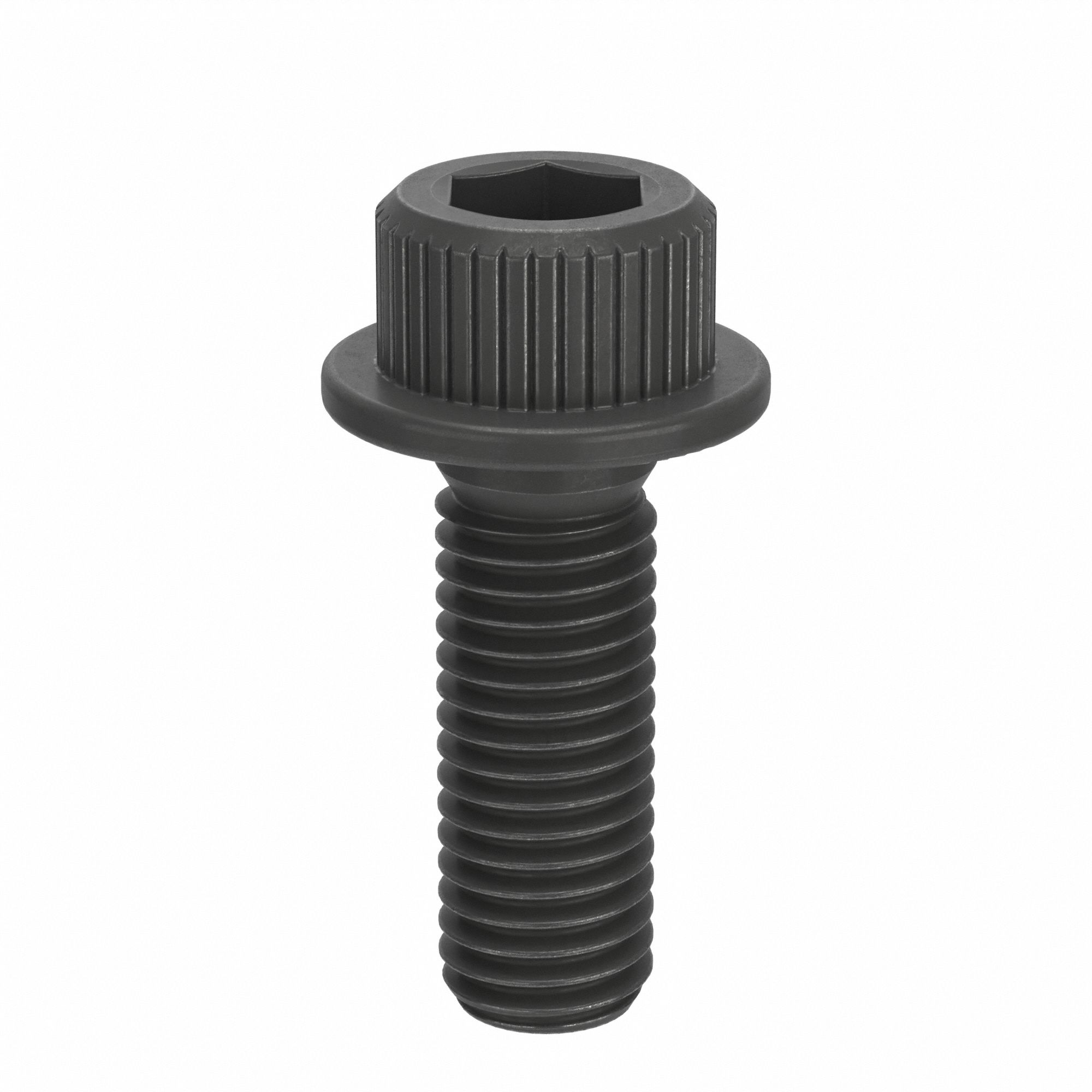 Socket Head Cap Screw: M12x1.75 Thread Size, 35 mm Lg, Flanged Std, Black Oxide, Alloy Steel, 5 PK