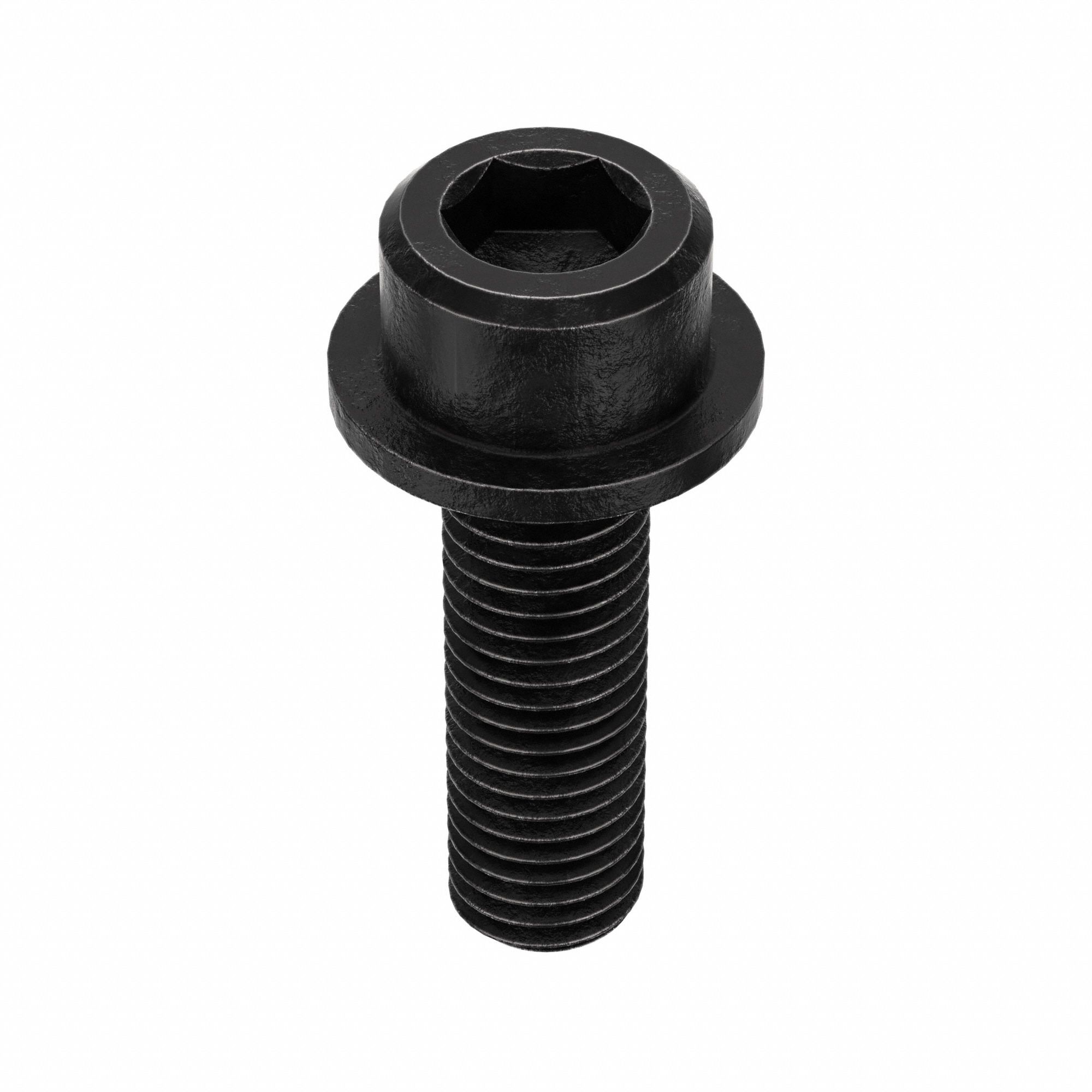 Socket Head Cap Screw: M12x1.75 Thread Size, 40 mm Lg, Flanged Std, Black Oxide, Alloy Steel, 5 PK