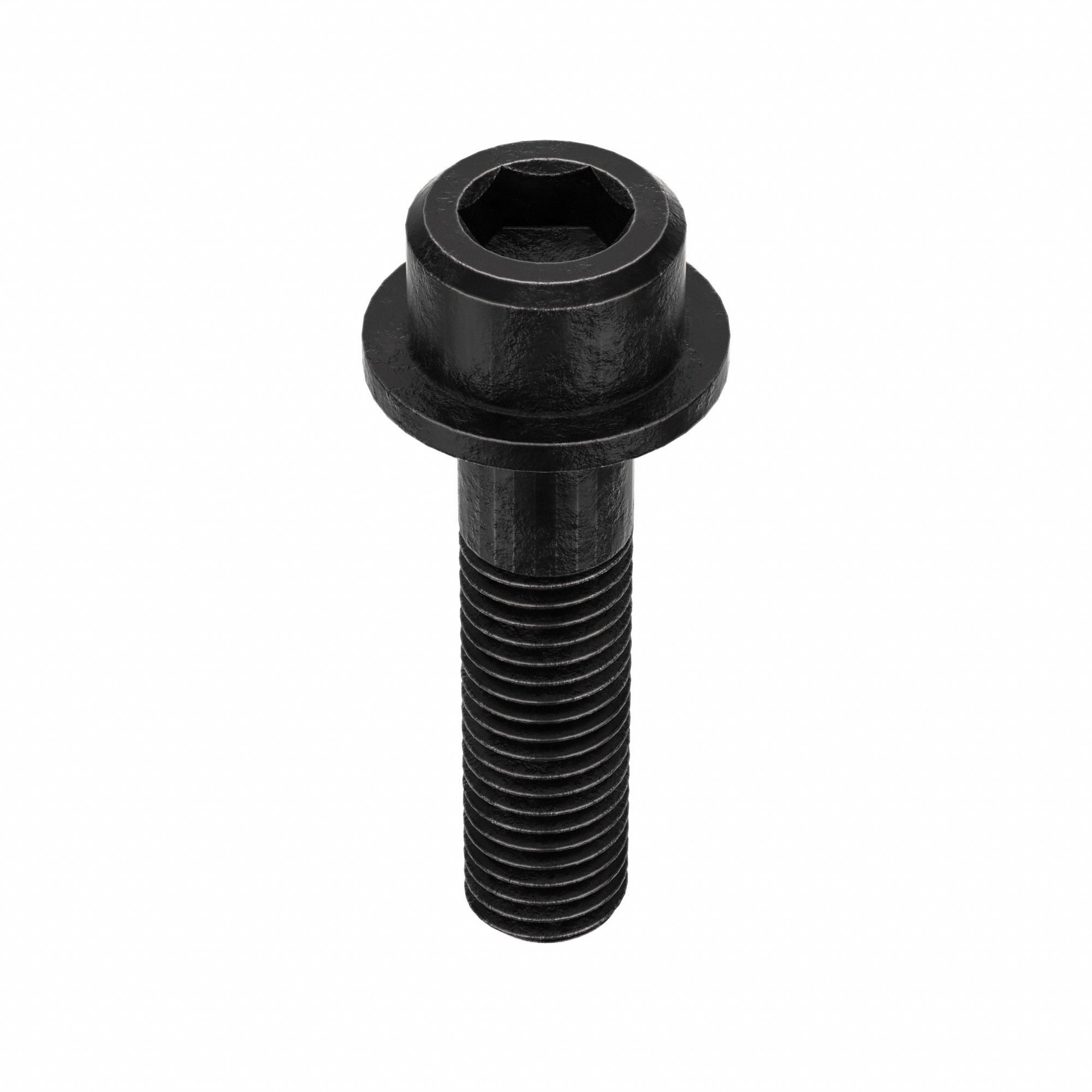 Socket Head Cap Screw: M12x1.75 Thread Size, 50 mm Lg, Flanged Std, Black Oxide, Alloy Steel, 5 PK