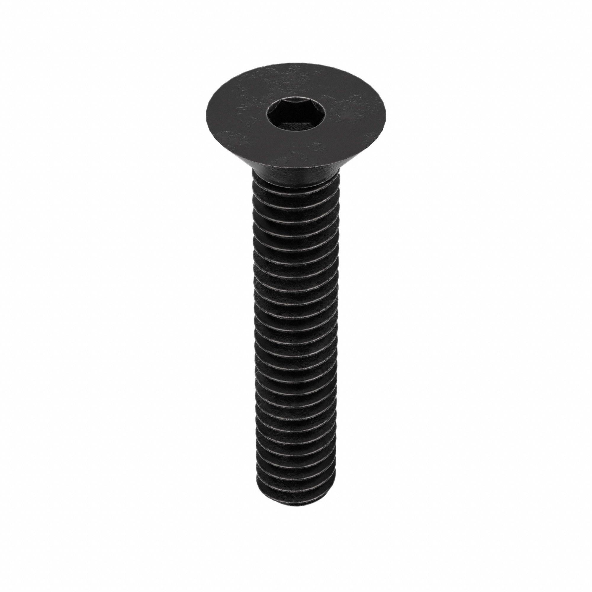 SOCKET FLAT HEAD SCREW, M2.5-0.45 THREAD, 10MM L, FLAT, BLACK OXIDE, STEEL, CLASS 10.9, 25 PK