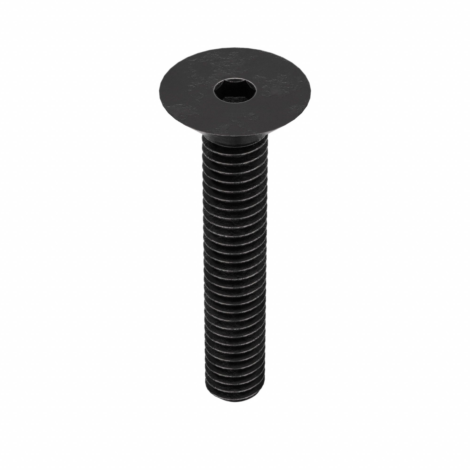 SOCKET FLAT HEAD SCREW, M4-0.7 THREAD, 22MM L, FLAT, BLACK OXIDE, STEEL, CLASS 10.9, 100 PK