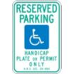 Reserved Parking Handicap Plate Or Permit Only A.R.S. Sec. 28-884 Signs (Arizona)