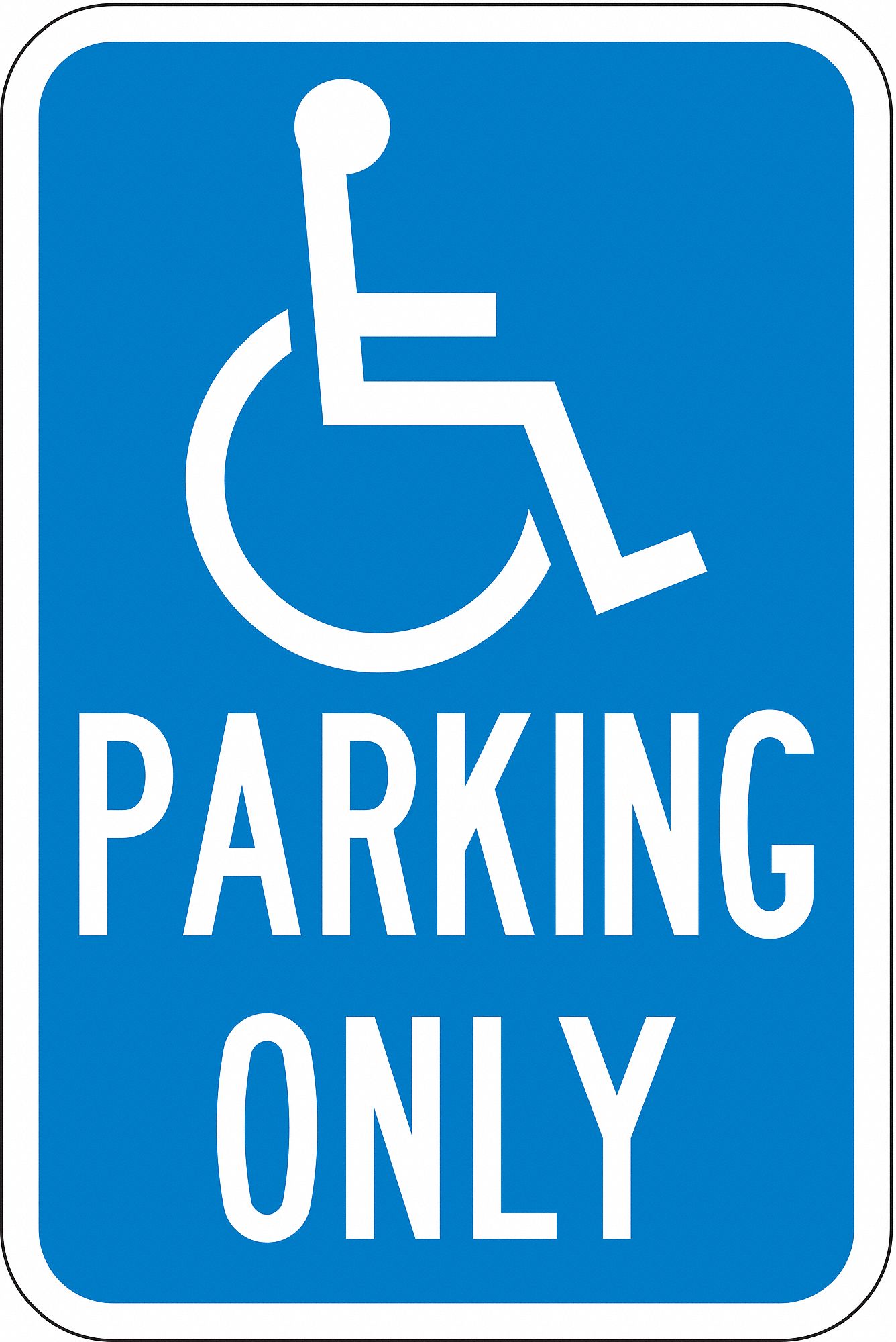 HANDICAP PARKING SIGN,18"H,12"W,ALUM