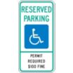 Reserved Parking Permit Required $100 Fine Signs (Montana)