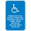 Handicapped Parking With D.M.V. Disabled Permit Only Violators Subject To Towing Under ORS 811.620 And Fine Under ORS 811.615 Signs (Oregon)