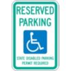 Reserved Parking State Disabled Parking Permit Required Signs (Washington)