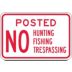 Posted No Hunting Fishing Trespassing Signs