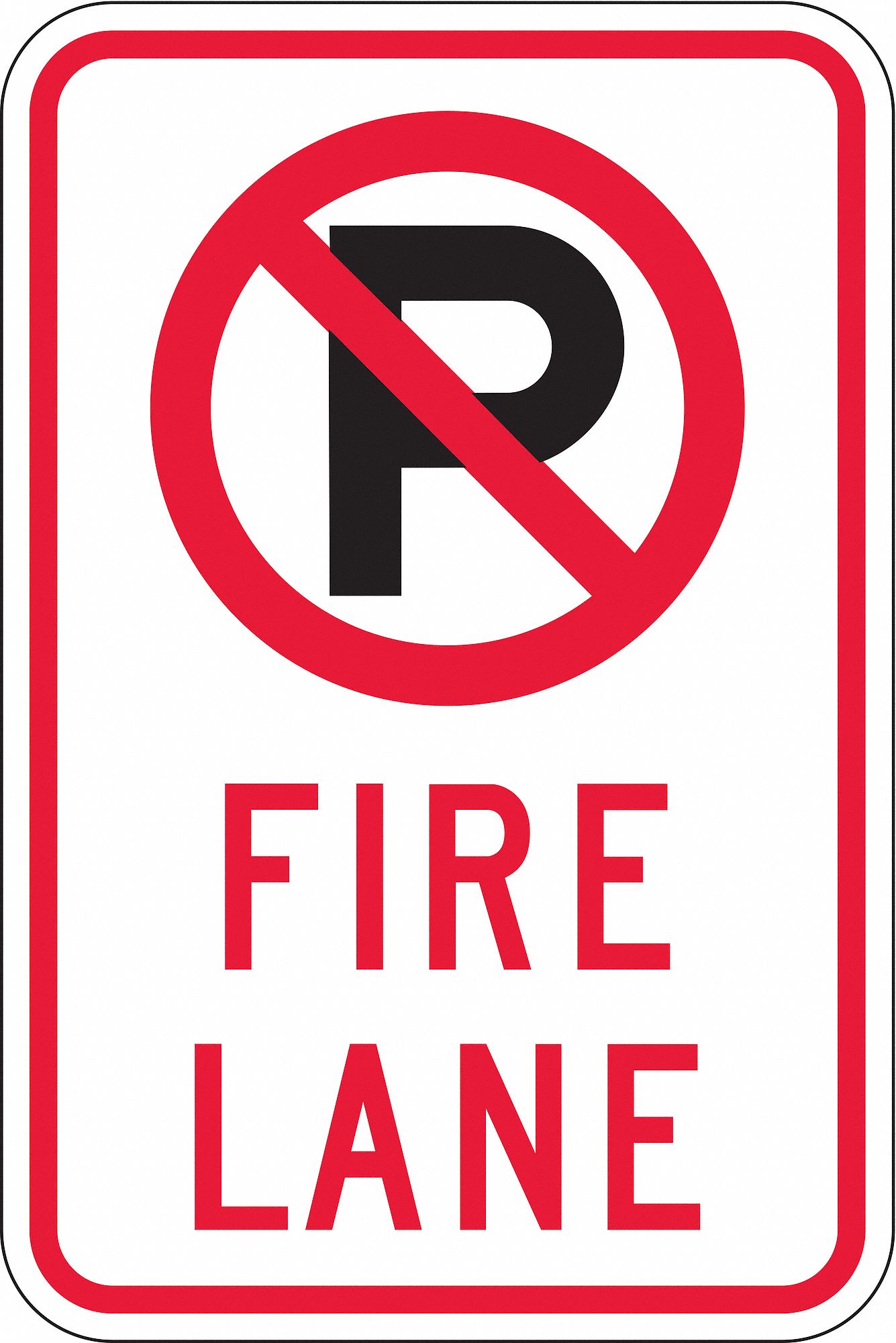 FIRE LANE SIGN,18 X 12IN,BK AND R/W