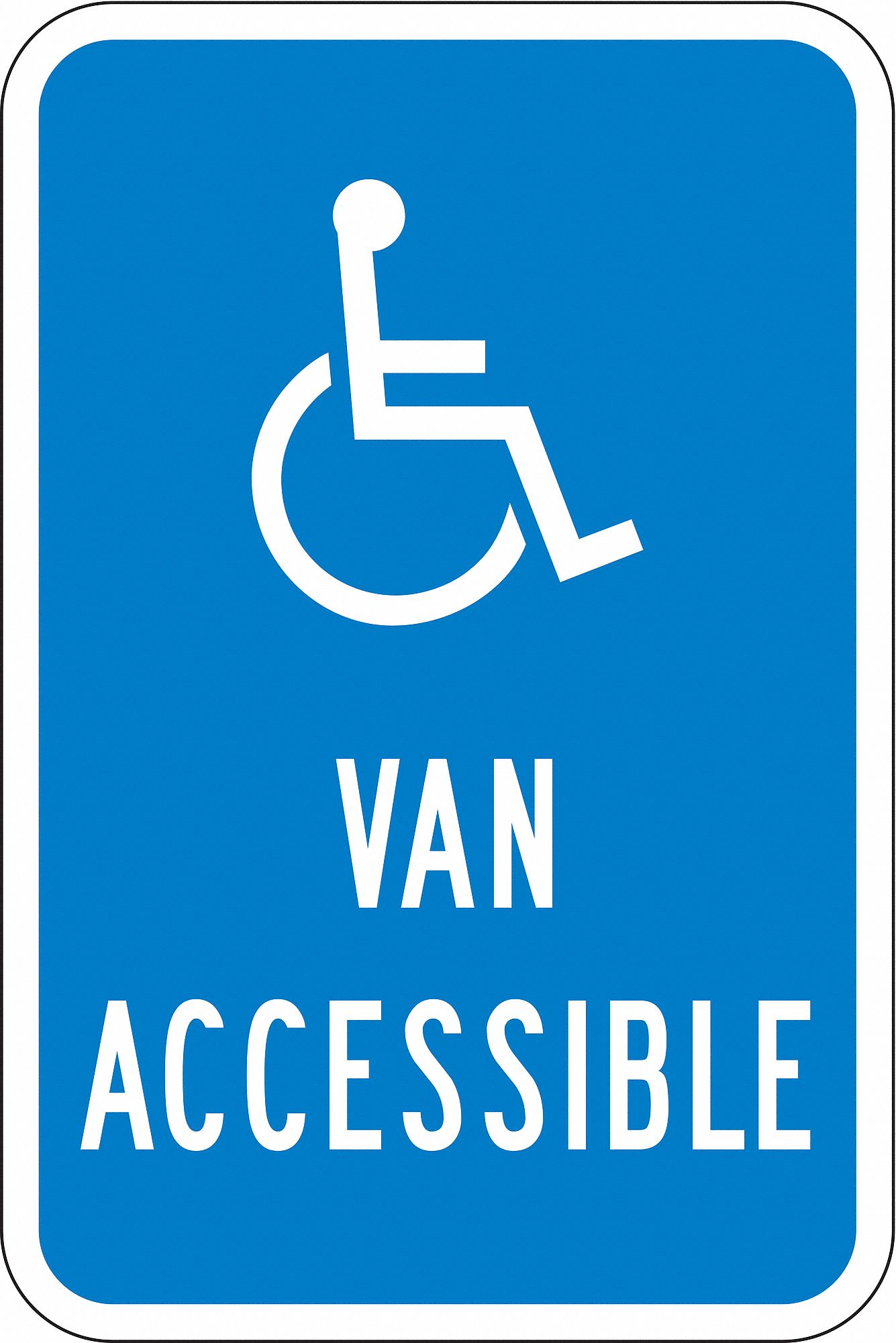 Handicap Parking Sign: 18 in x 12 in Nominal Sign Size, Aluminum, 0.063 in, High Intensity Prismatic