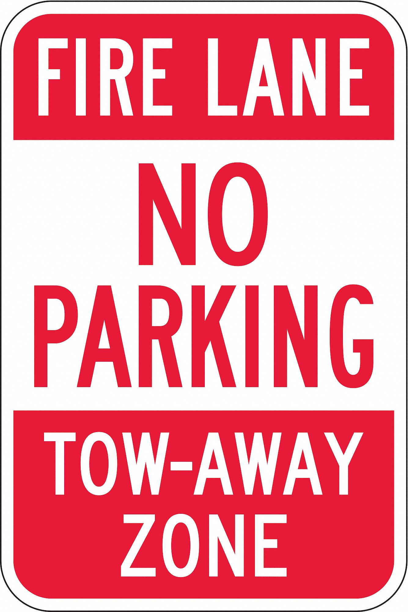 Fire Lane Sign Rectangle Aluminum Sign Background Color Red White 
