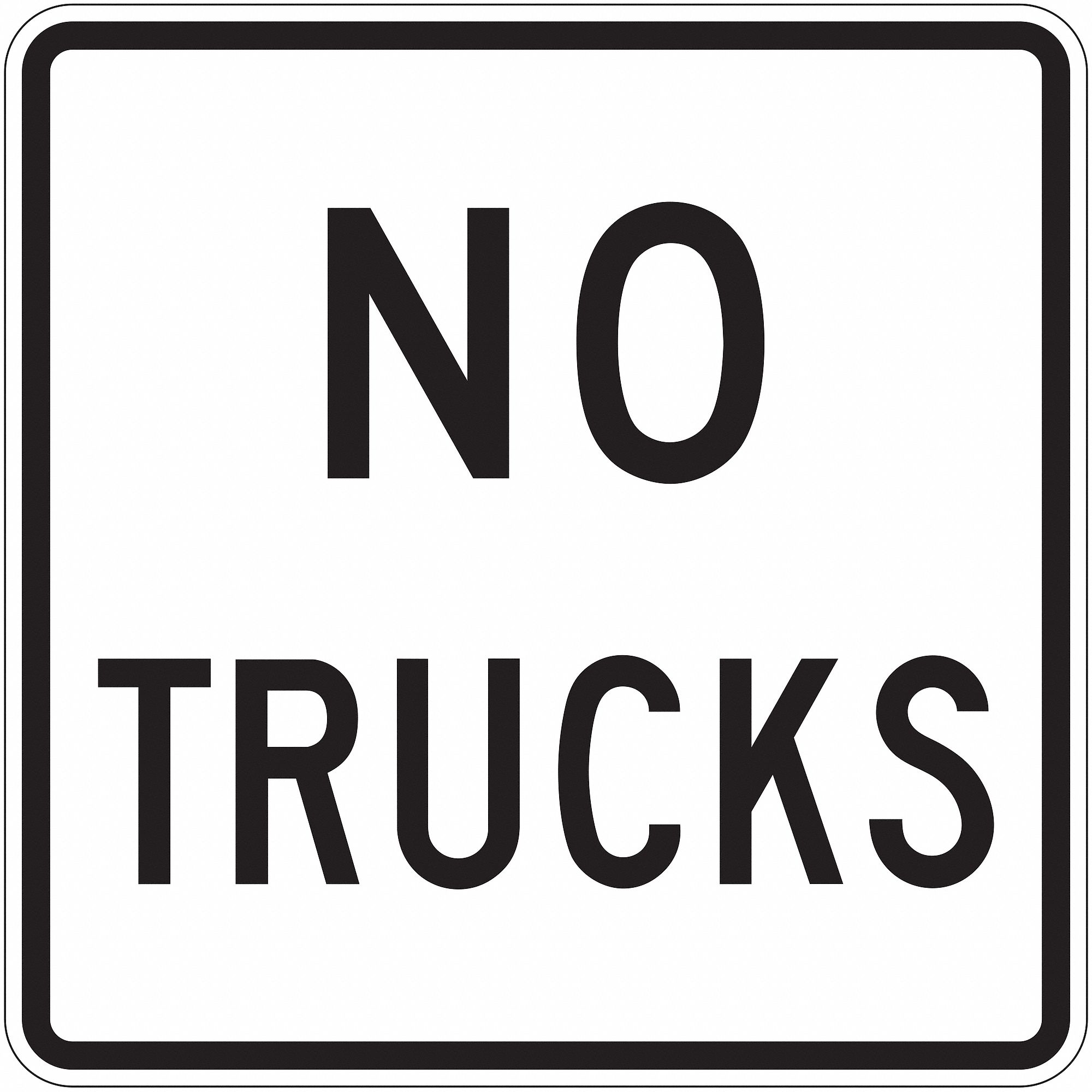 TRAFFIC SIGN, 24 IN X 24 IN NOMINAL SIGN SIZE, ALUMINUM, 0.080 IN, R5-2A MUTCD, DIAMOND, NO TRUCKS