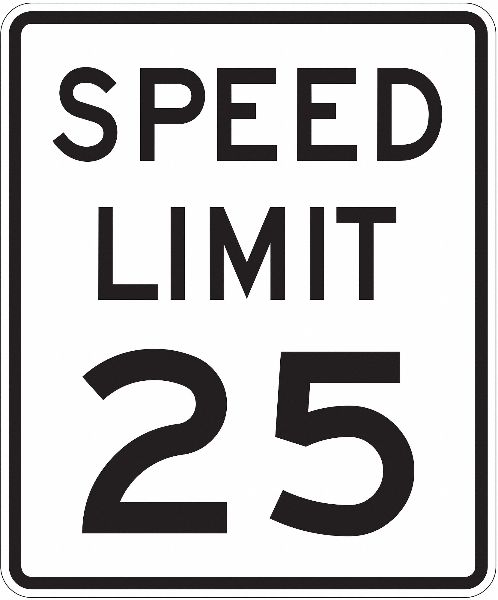 Traffic Sign: 24 in x 18 in Nominal Sign Size, Aluminum, 0.080 in Thick, R2-1 MUTCD, Diamond