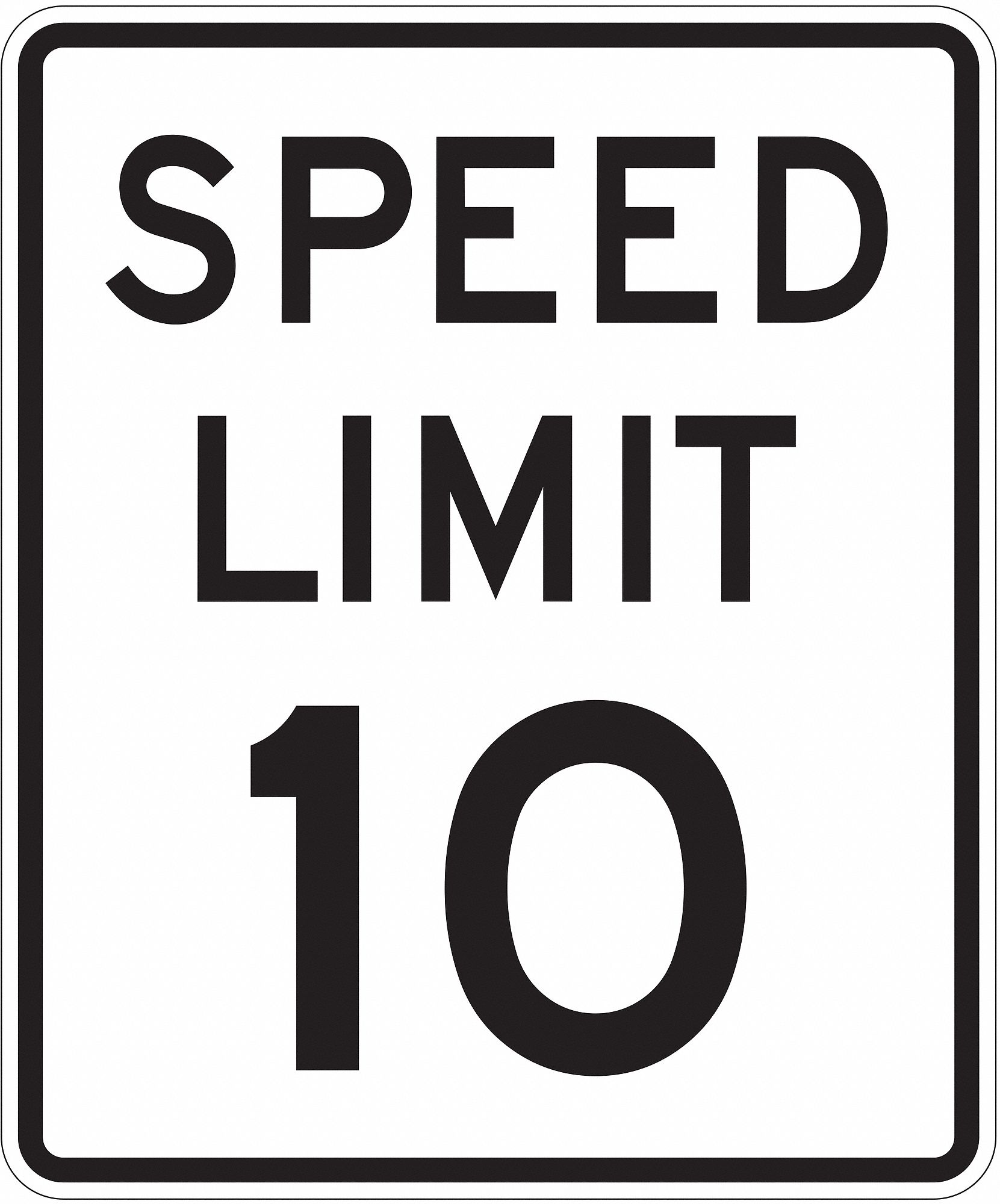 Traffic Sign: 24 in x 18 in Nominal Sign Size, Aluminum, 0.080 in Thick, R2-1 MUTCD, Diamond