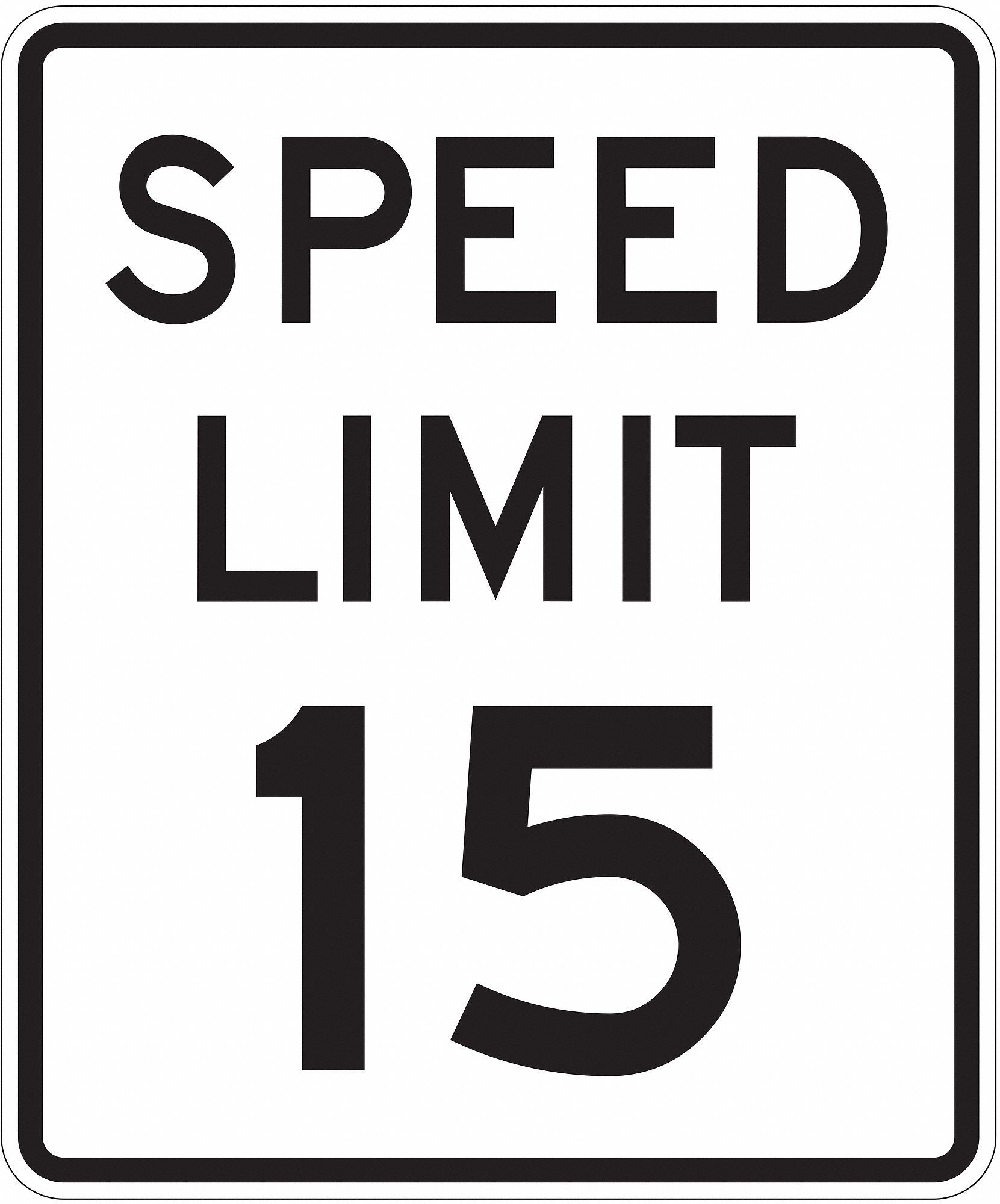 Traffic Sign: 24 in x 18 in Nominal Sign Size, Aluminum, 0.080 in Thick, R2-1 MUTCD, Diamond