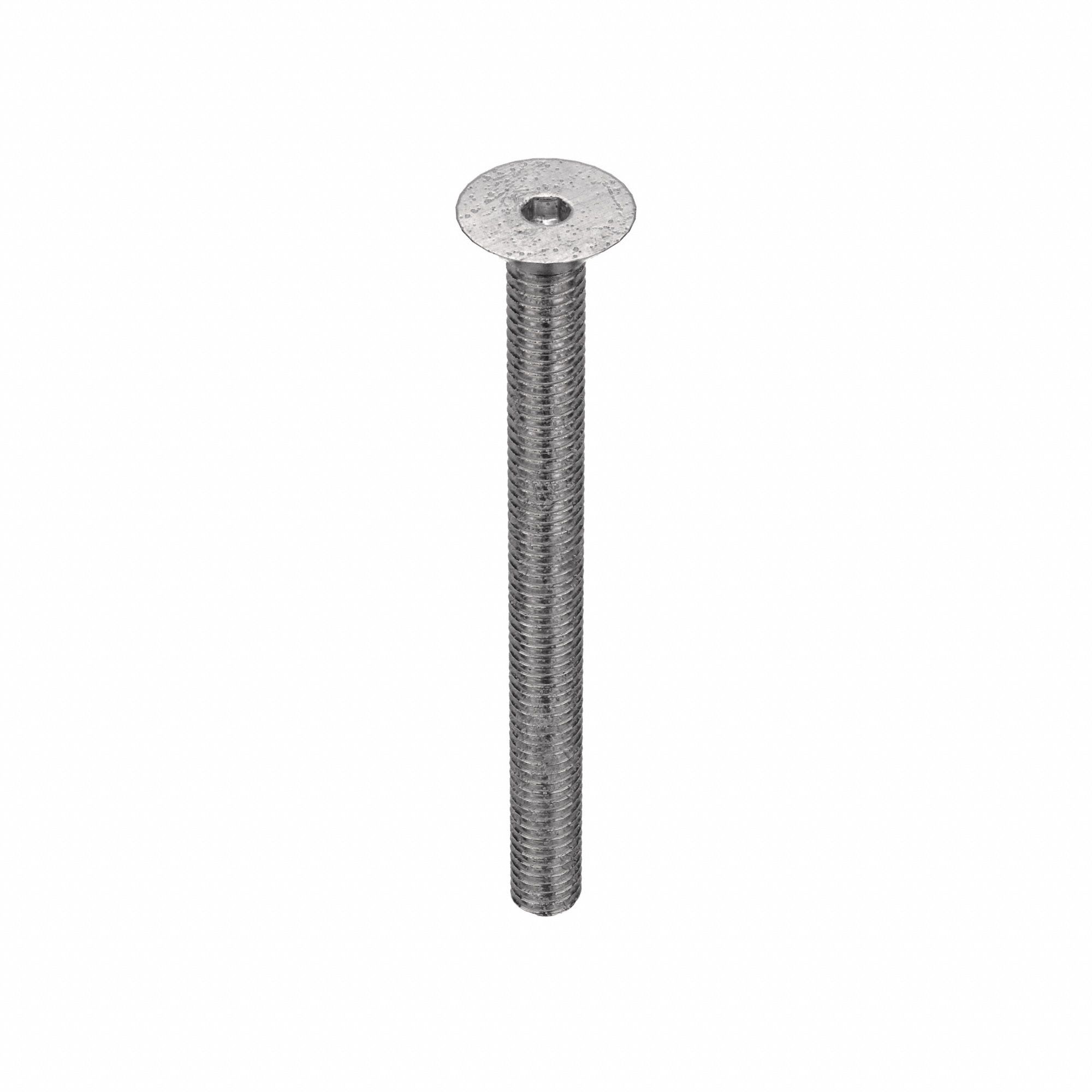 Socket Flat Head Screw: M4x0.70 Thread Size, 45 mm Lg, Flat, Plain, Stainless Steel, 18-8, 50 PK