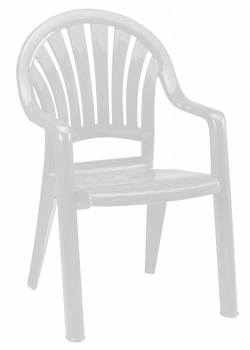 Armchair: White, White, Glossy, 17 1/4 in Seat Ht, 24 in Seat Wd, 23 in Seat Dp