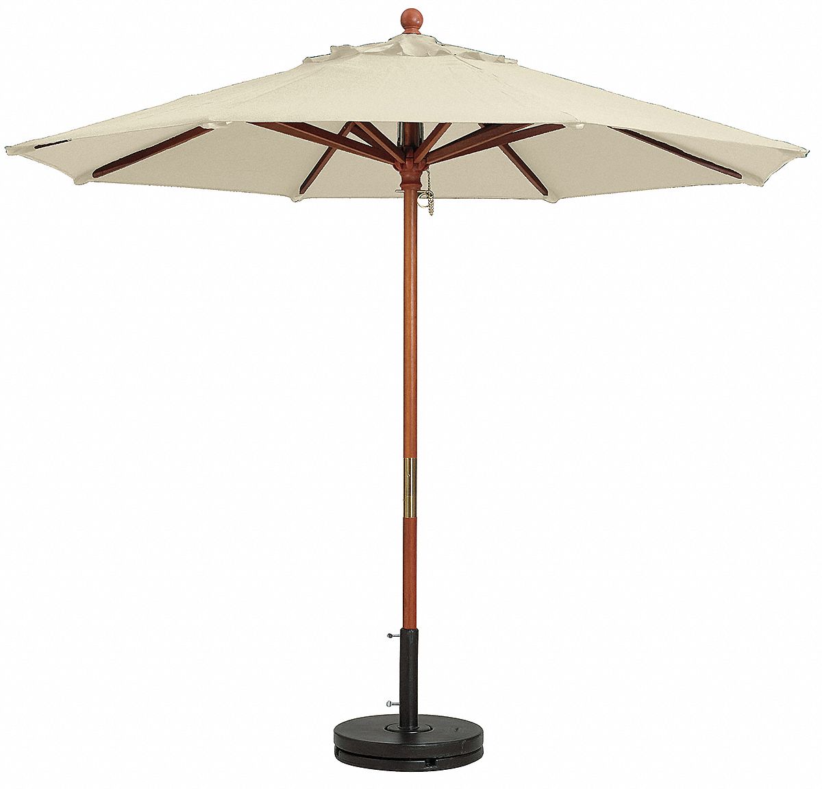 Grosfillex 7ft Wooden Market Umbrella, Wooden Market Umbrella