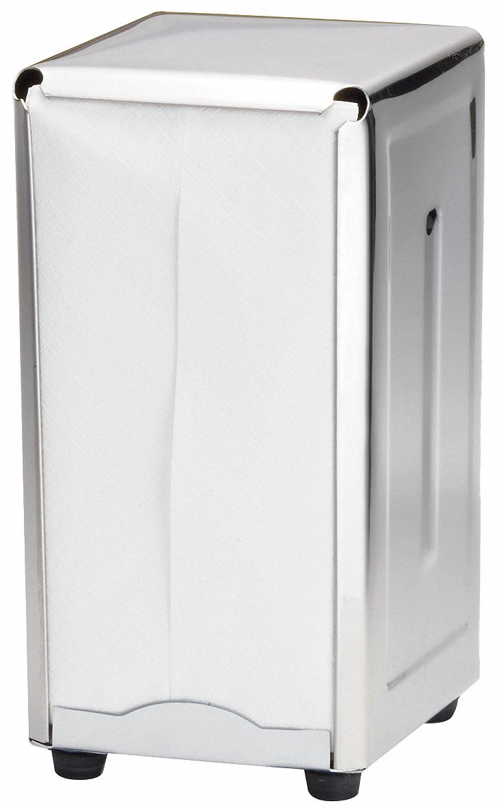 CountertopMount Tall Fold Napkin Dispenser, 210 Capacity, Stainless