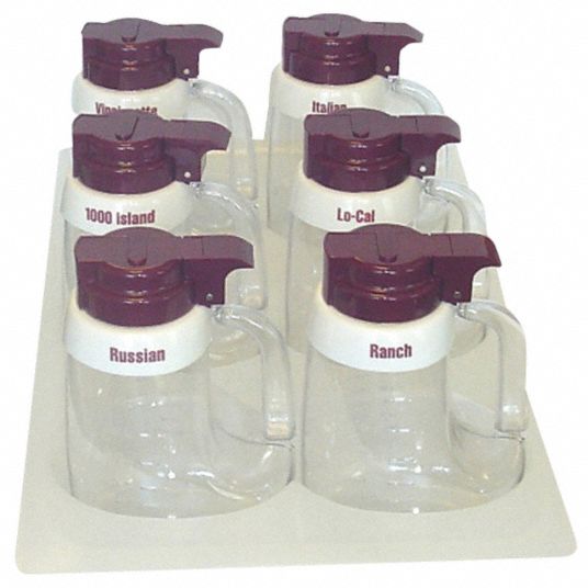 White Salad Dressing Dispenser Set