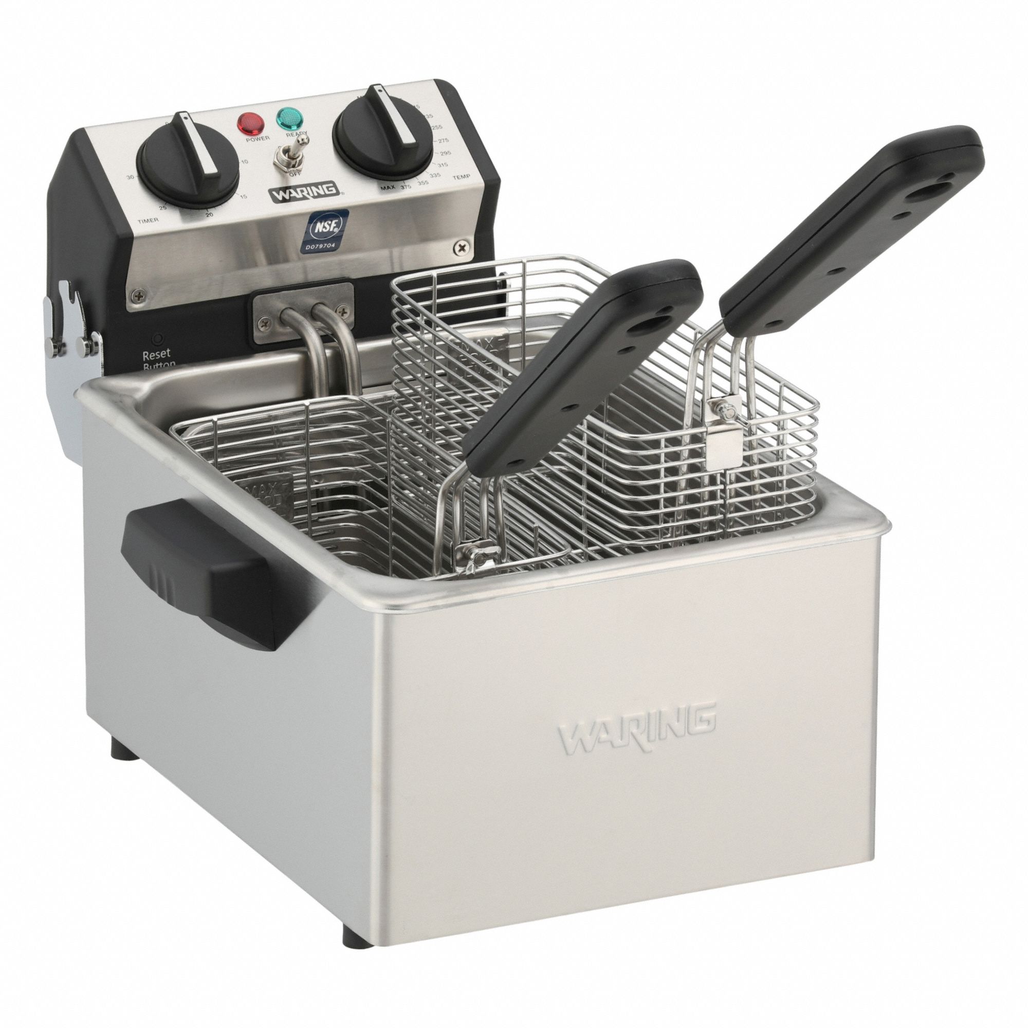 Electric Deep Fryer: 8.5 lb Capacity, 12 1/4 in Overall Dp, 11 in Overall Ht, WDF75RC