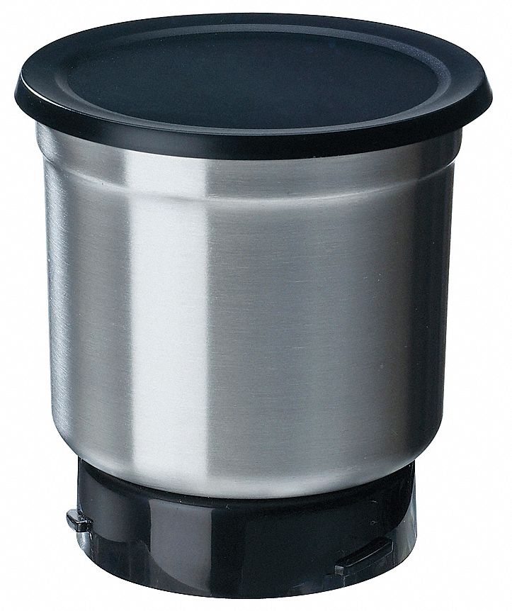 Grinding Bowl with Storage Lid: 0.4 qt Capacity, White Body, 3 1/2 in Overall Ht