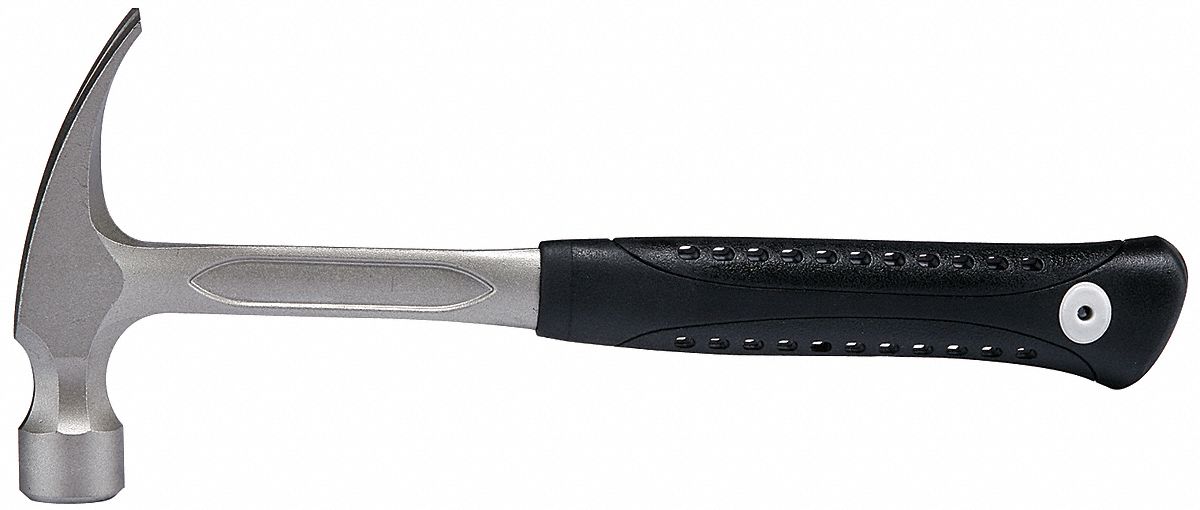 STRAIGHT CLAW HAMMER, STEEL, TEXTURED GRIP, STEEL HANDLE, 22 OZ HEAD WT, 16 IN OVERALL L, MILLED