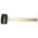 RUBBER MALLET, WOOD HANDLE, 2 LB HEAD WT, 2½ IN DIA, 4⅝ IN HEAD L, 13 IN OVERALL L
