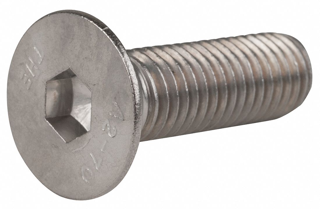 Flat Metric Socket Flat Head Cap Screw M12 1 75 Stainless Steel A2 Plain 40mm Length