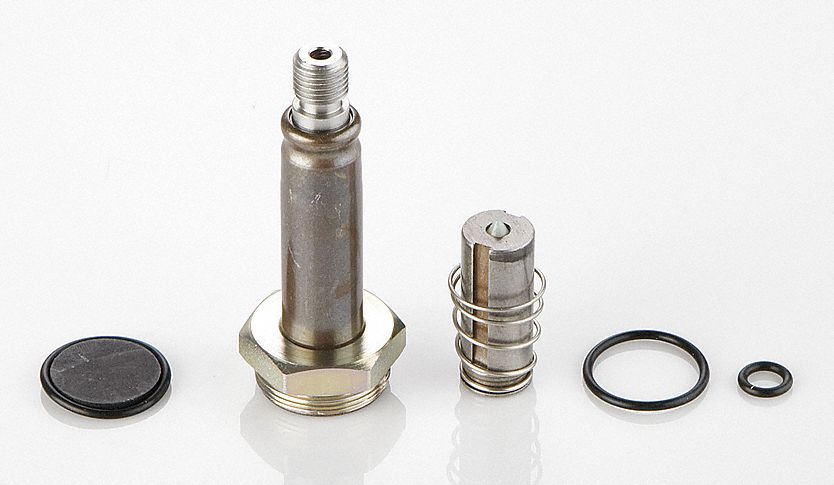 Valve Rebuild Kit: Core/Core Spring/Diaphragm/Disc Gasket/End Plug Gasket/Retaining Cap