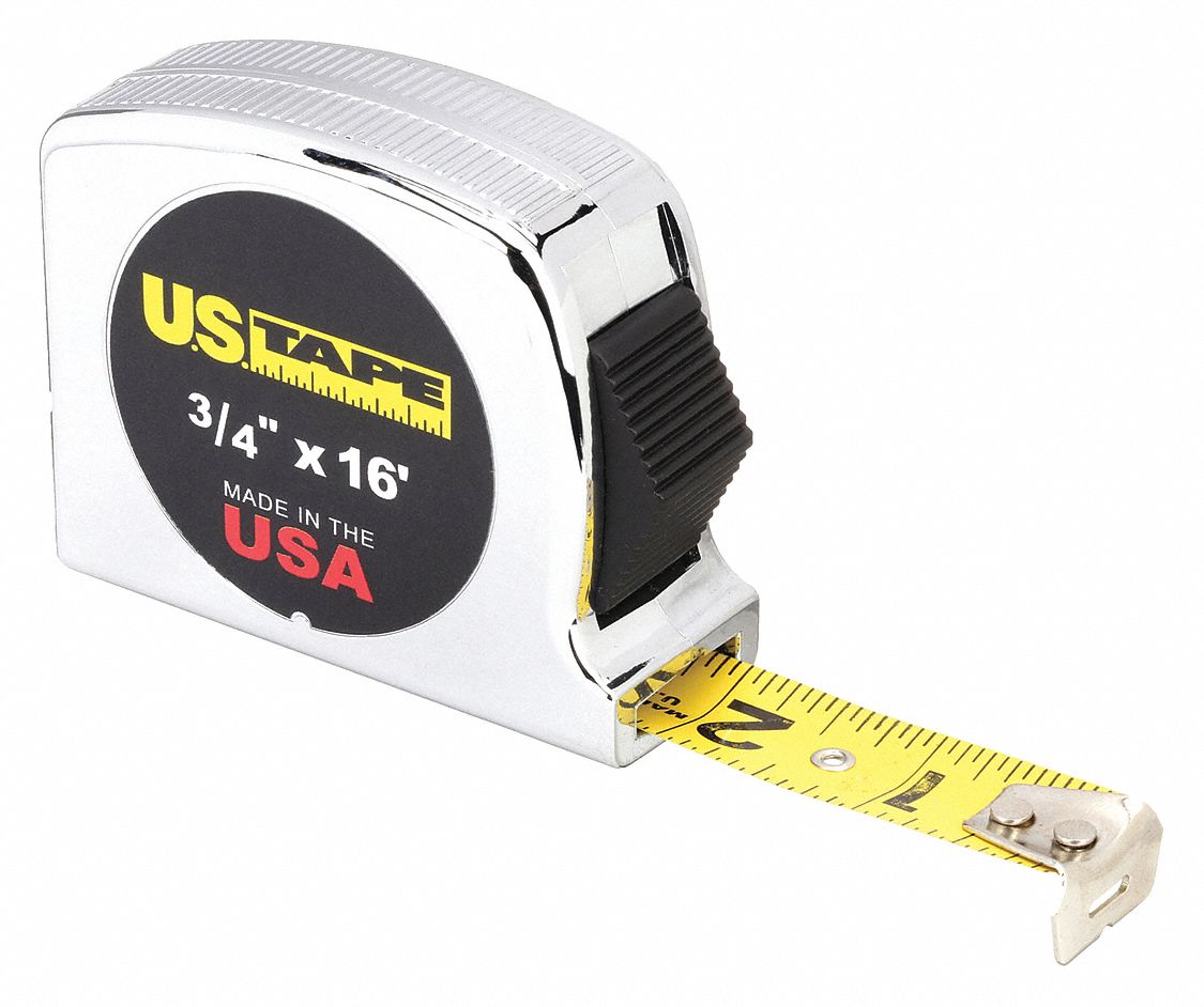 US TAPE, Inch, Nonmagnetic Single Hook Tip, Tape Measure - 6DYR0