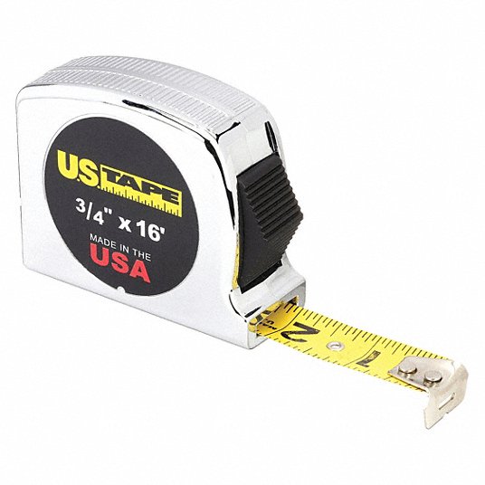 US TAPE, Inch, Nonmagnetic Single Hook Tip, Tape Measure - 6DYR0