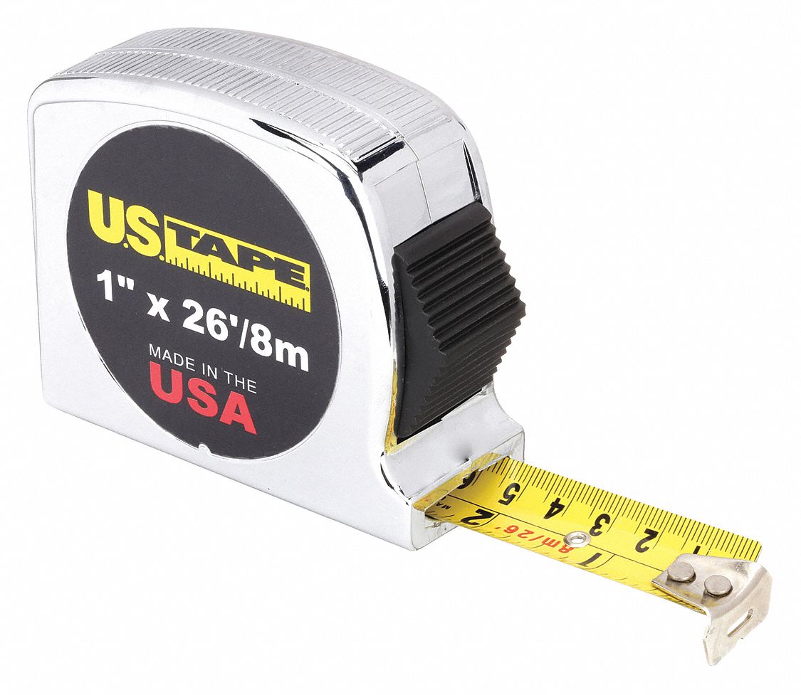 TAPE MEASURE,1 IN X 26 FT,CHROME,IN./FT.