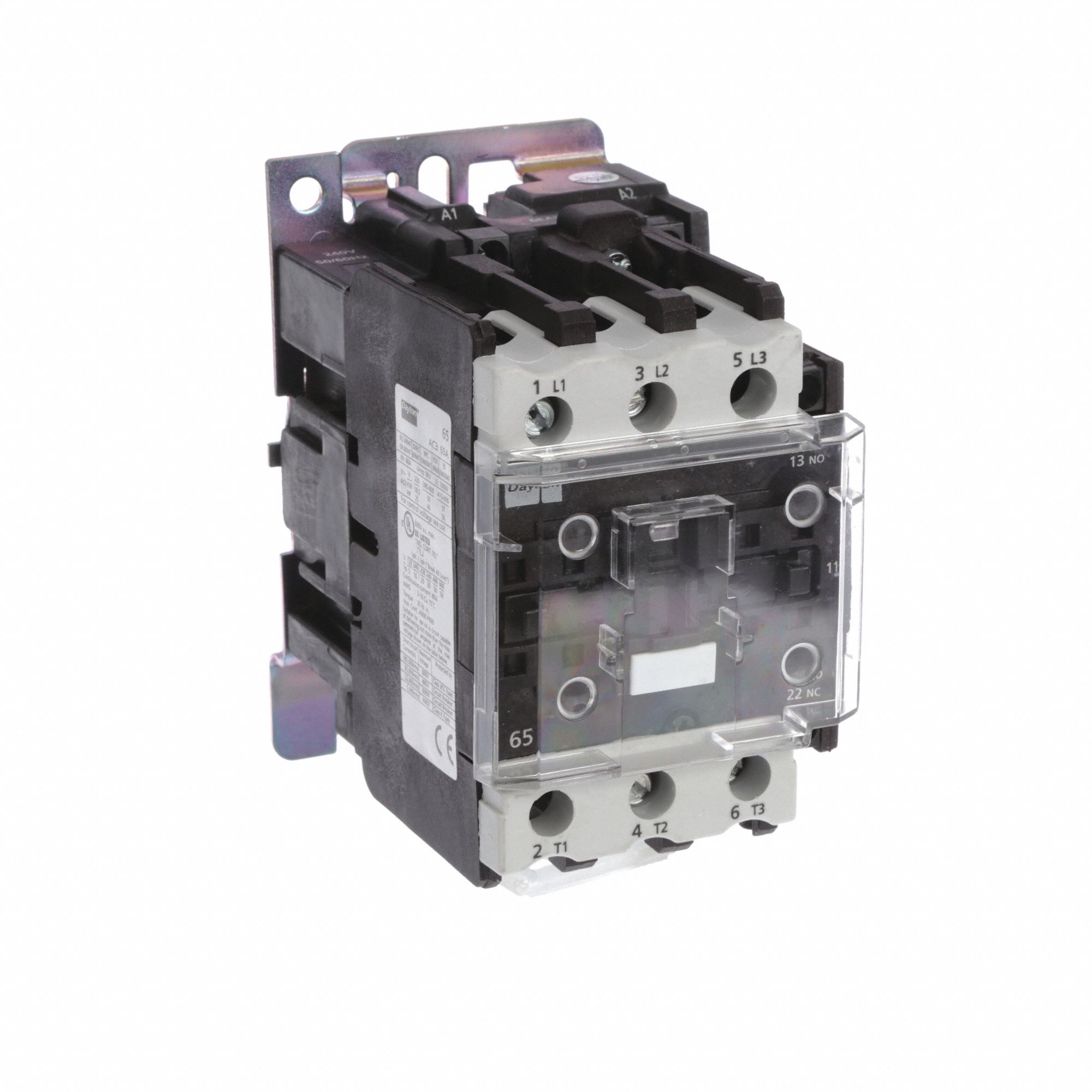 IEC MAGNETIC CONTACTOR, NON-REVERSING, 3 POLES, 65 A, 240V AC COIL, 1NO/1NC