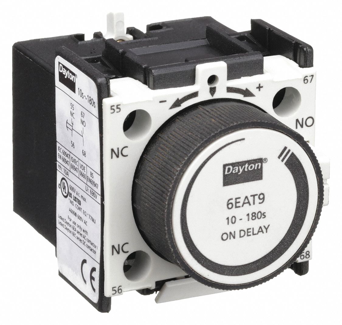 DAYTON, On Delay, 10 sec 180 sec, IEC Timer Module 6EAT96EAT9