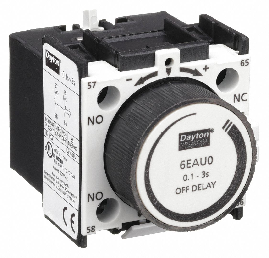 IEC Timer Module: Off Delay, 0.1 sec – 3 sec, 1NO/1NC