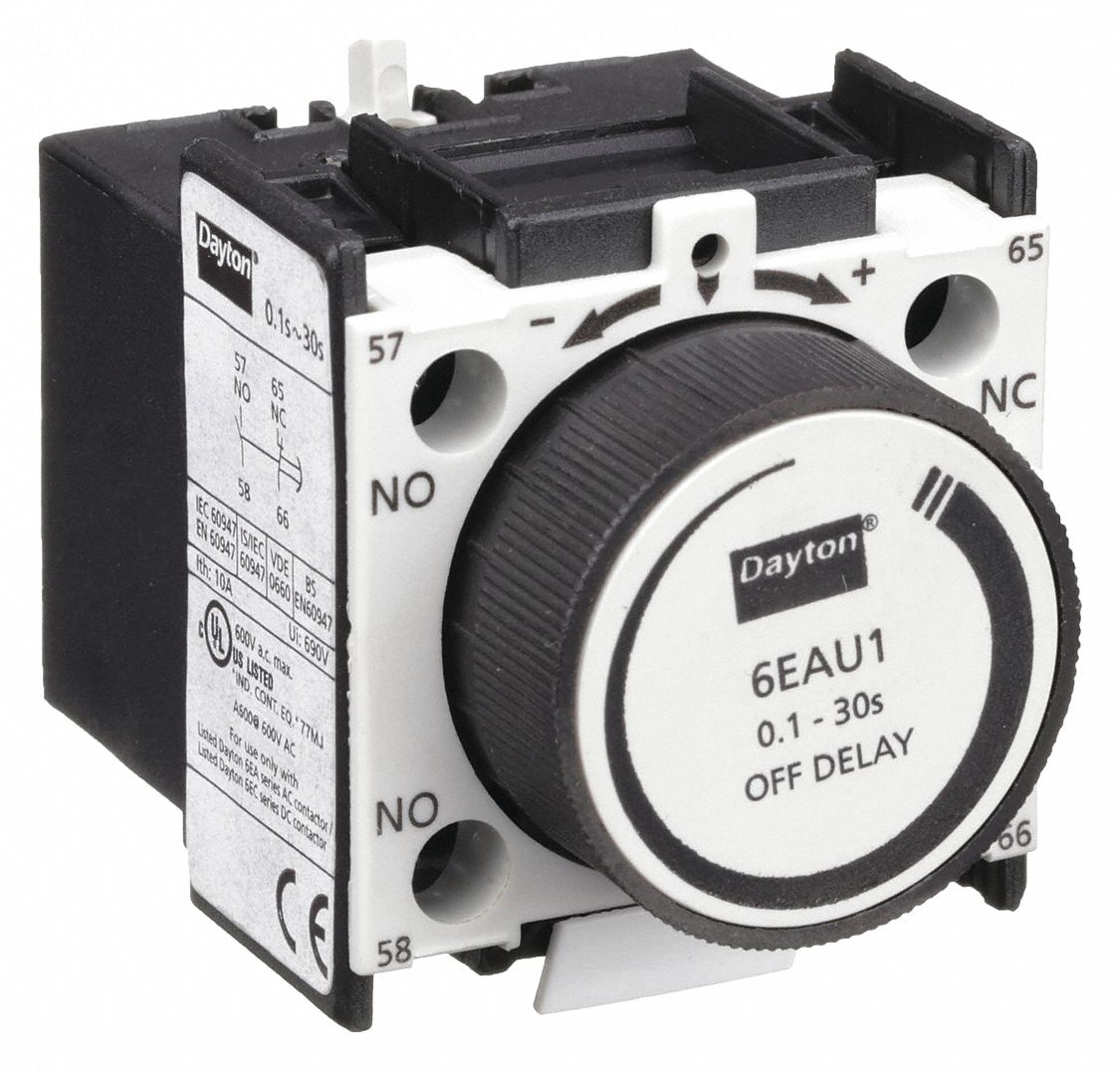 IEC Timer Module: Off Delay, 0.1 sec – 30 sec, 1NO/1NC
