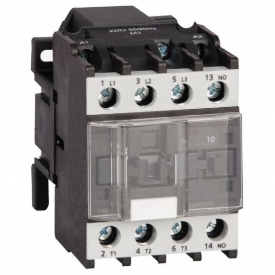 SCHNEIDER IEC Magnetic Contactor: Non-Reversing, 3 Poles, 9 A, 220V AC  Coil, 1NO/1NC