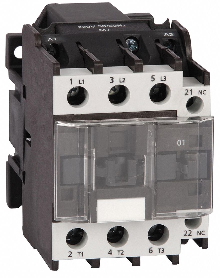 IEC MAGNETIC CONTACTOR, NON-REVERSING, 3 POLES, 25 A, 240V AC COIL, 1NO