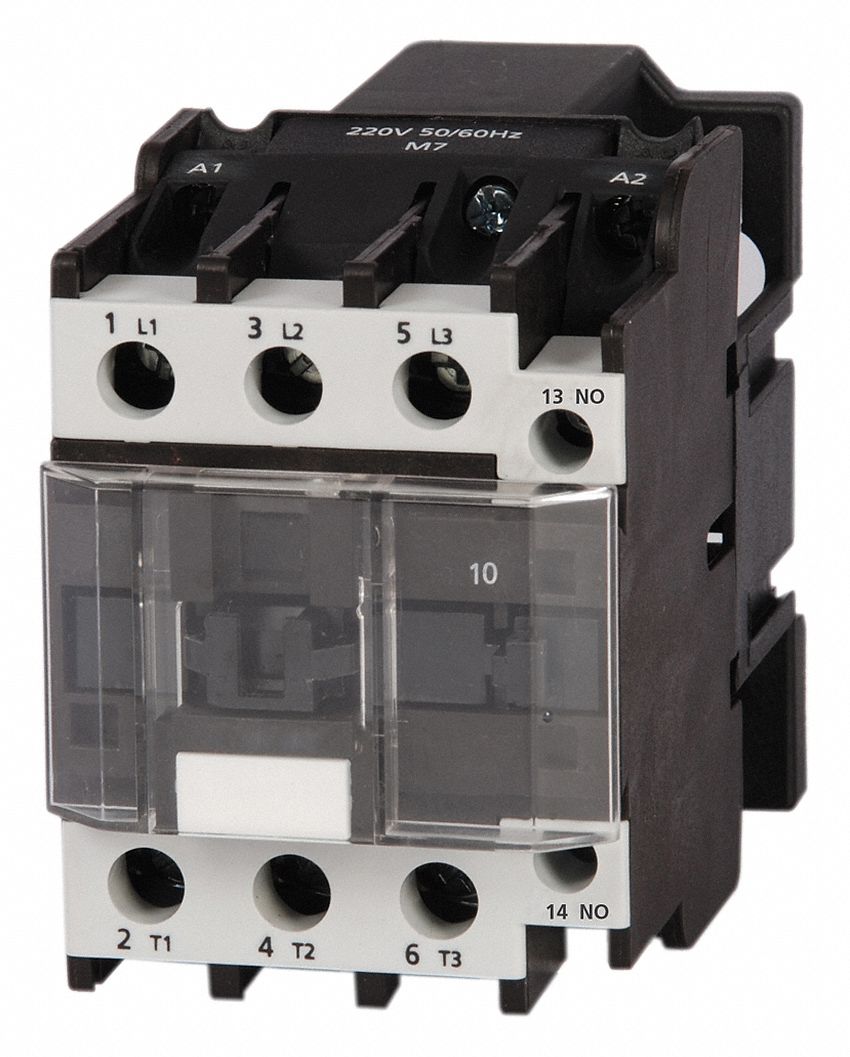 IEC Magnetic Contactor: Non-Reversing, 3 Poles, 3NO Contacts, 32 A, 120V AC Coil, 1NO