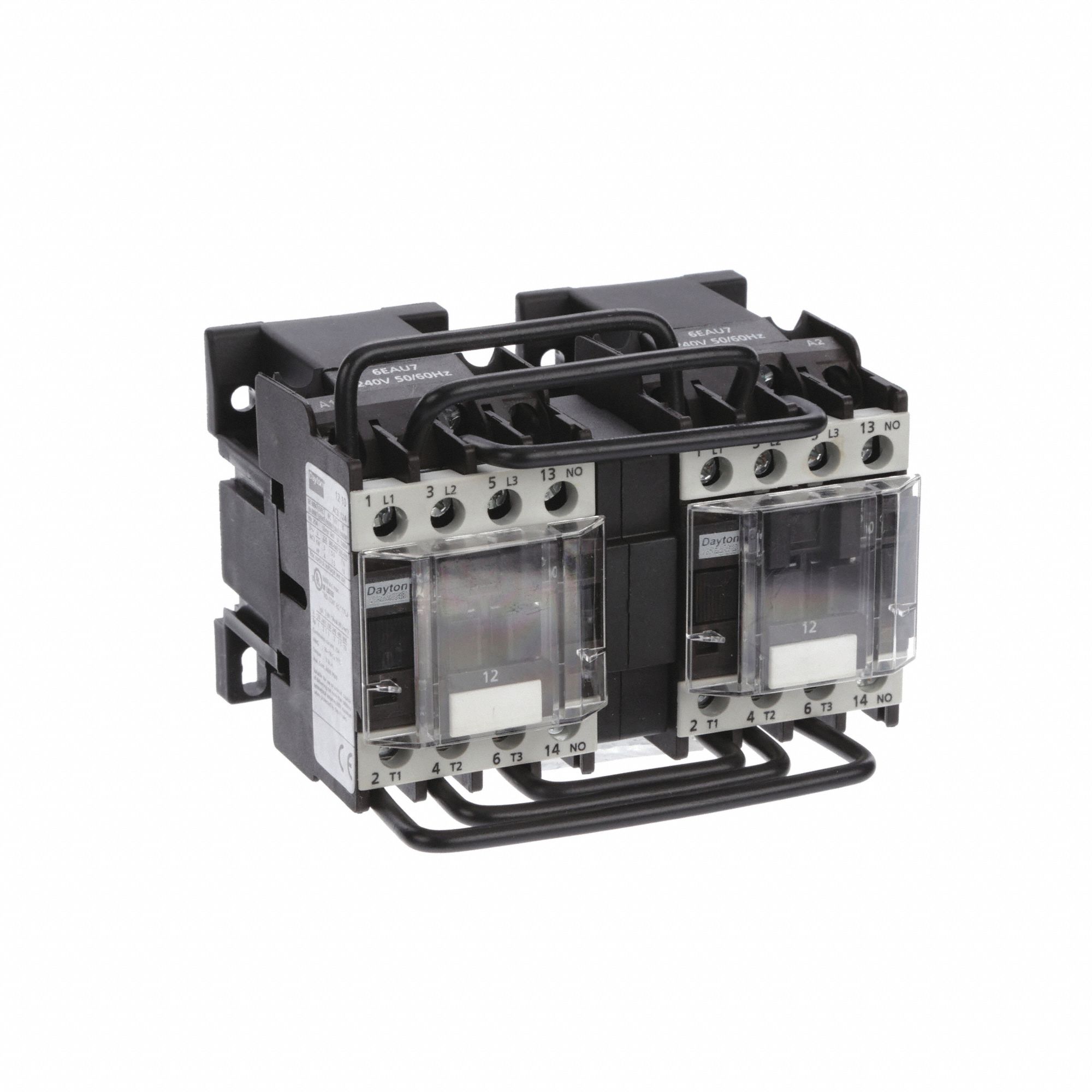 IEC Magnetic Contactor: Reversing, 3 Poles, 3NO Contacts, 12 A, 240V AC Coil, 1NO