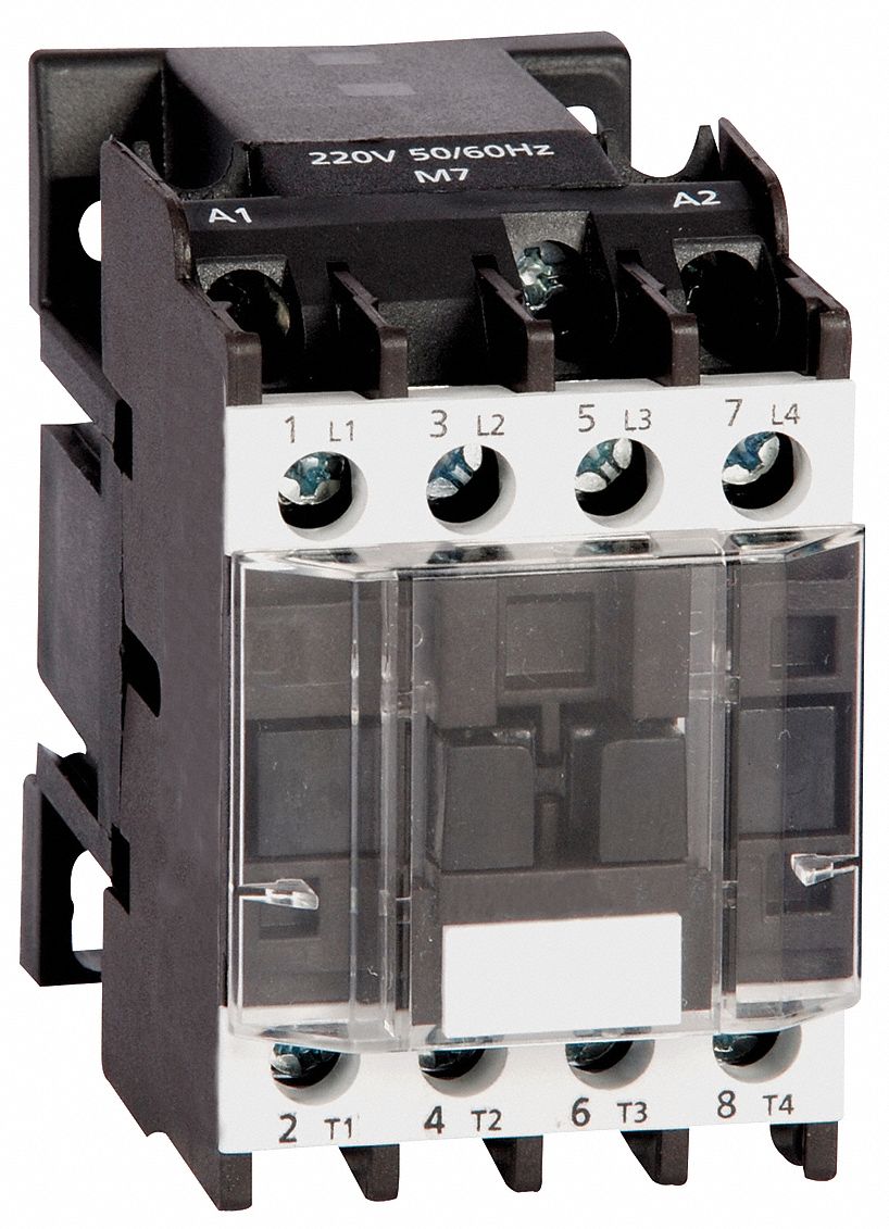 IEC MAGNETIC CONTACTOR, NON-REVERSING, 4 POLES, 9 A, 240V AC COIL