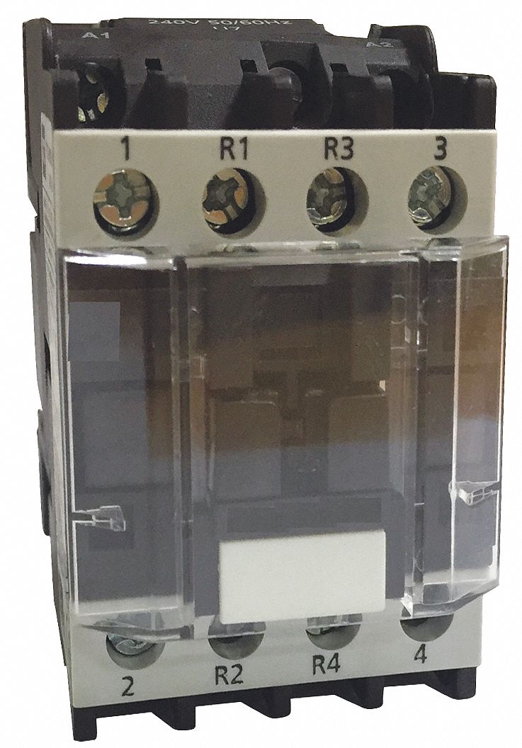 IEC Magnetic Contactor: Non-Reversing, 4 Poles, 2NO/2NC Contacts, 9 A, 120V AC Coil
