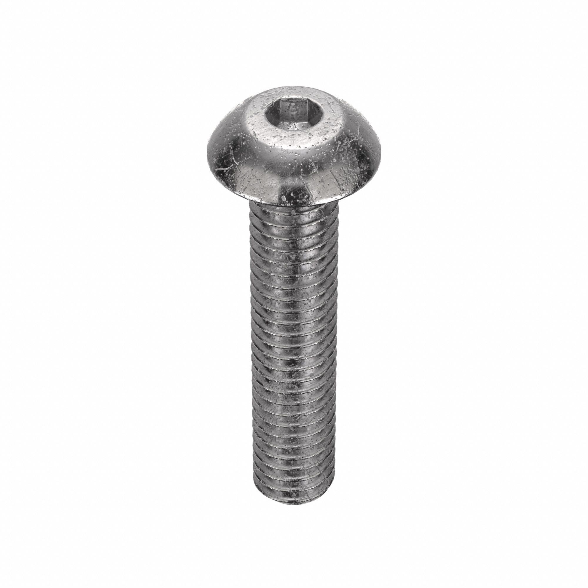 Socket Head Cap Screw: M4x0.70 Thread Size, 20 mm Lg, Button, Plain, Stainless Steel, 18-8, 50 PK