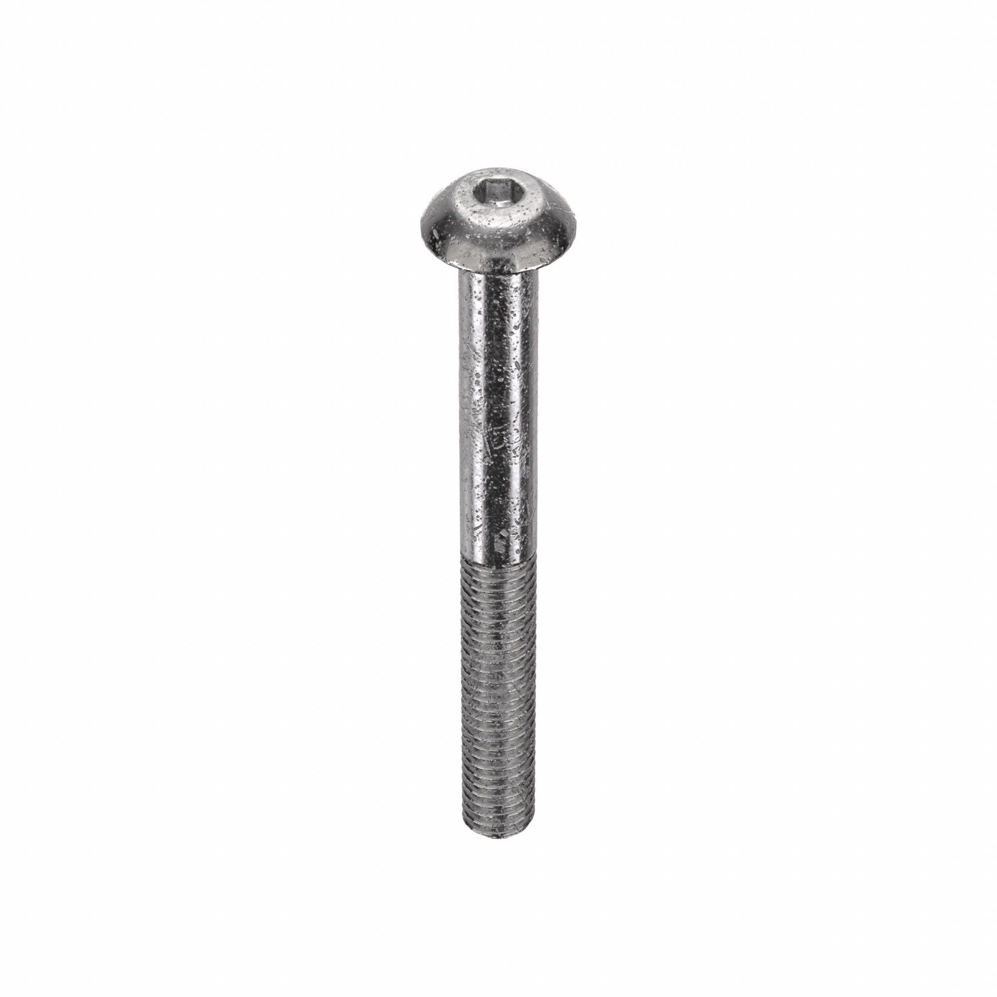 Socket Head Cap Screw: M4x0.70 Thread Size, 40 mm Lg, Button, Plain, Stainless Steel, 18-8, 25 PK