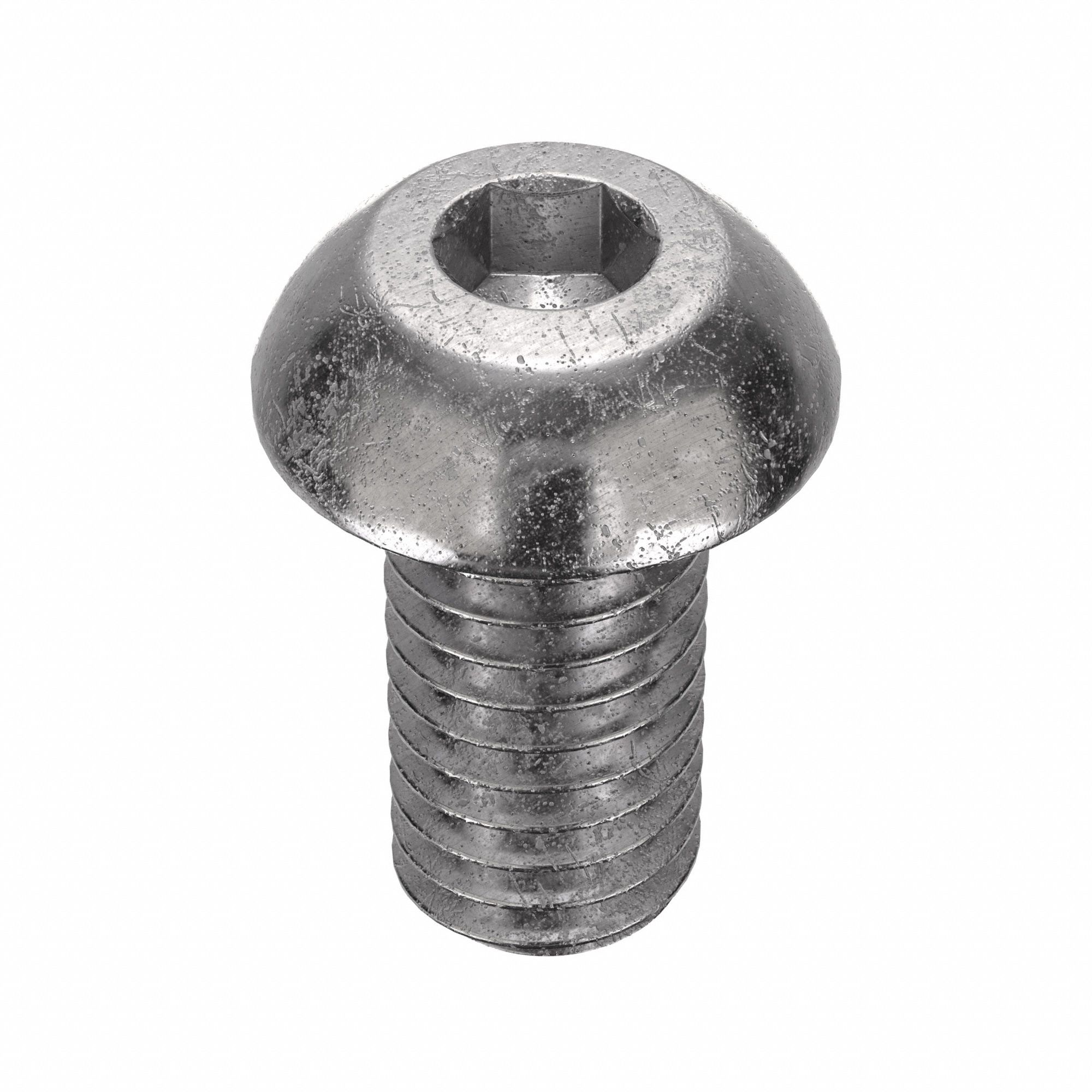 Socket Head Cap Screw: M6x1.00 Thread Size, 12 mm Lg, Button, Plain, Stainless Steel, 18-8, 50 PK